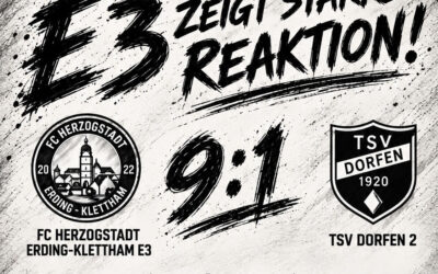 E3 zeigt starke Reaktion und gewinnt 9:1 gegen Dorfen
